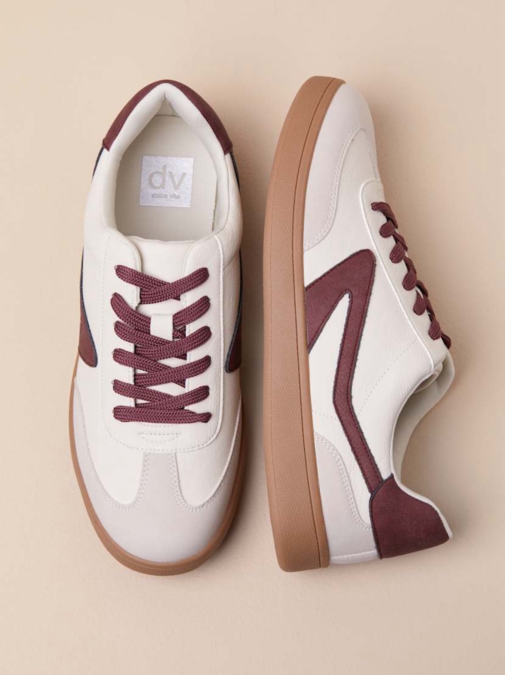 DV by Dolce Vita Voyage Burgundy Multi Color Block Lace Up Sneakers Women 8